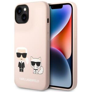 Karl Lagerfeld KLHMP14SSSKCI Apple iPhone 14/ 15 / 13 6,1" kietas dėklas light rožinės spalvos Silicone Karl & - Image 1