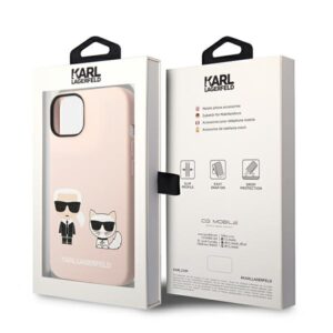 Karl Lagerfeld KLHMP14SSSKCI Apple iPhone 14/ 15 / 13 6,1" kietas dėklas light rožinės spalvos Silicone Karl & - Image 8