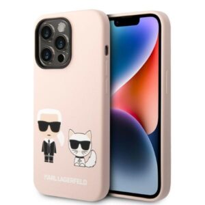 Karl Lagerfeld KLHMP14XSSKCI Apple iPhone 14 Pro Max 6,7" kietas dėklas light rožinės spalvos Silicone Karl & C - Image 1