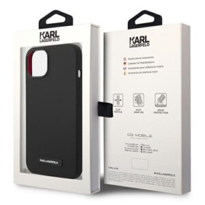 Karl Lagerfeld KLHMP14MSLMP1K Apple iPhone 14 Plus / 15 Plus 6,7" kietas dėklas juodos spalvos Silicone Plaque Mag - Image 8