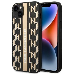 Karl Lagerfeld KLHCP14MPGKLSKW Apple iPhone 14Plus / 15 Plus 6,7" kietas dėklas rudos spalvos Monogram Stripe - Image 1