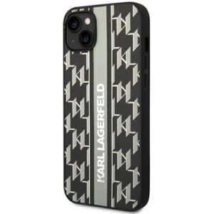Karl Lagerfeld KLHCP14MPGKLSKG Apple iPhone 14Plus / 15 Plus 6,7" kietas dėklas pilkos spalvos Monogram Stripe - Image 2