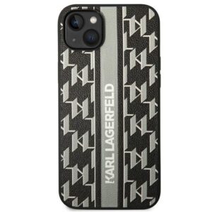 Karl Lagerfeld KLHCP14MPGKLSKG Apple iPhone 14Plus / 15 Plus 6,7" kietas dėklas pilkos spalvos Monogram Stripe - Image 3