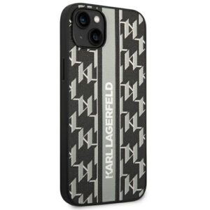 Karl Lagerfeld KLHCP14MPGKLSKG Apple iPhone 14Plus / 15 Plus 6,7" kietas dėklas pilkos spalvos Monogram Stripe - Image 4