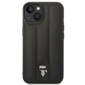 Karl Lagerfeld KLHCP14SPSQPK Apple iPhone 14/ 15 / 13 6,1" kietas dėklas juodos spalvos Puffy Ikonik Pin - Image 3