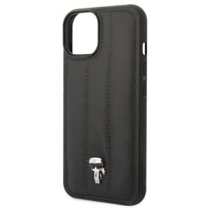 Karl Lagerfeld KLHCP14SPSQPK Apple iPhone 14/ 15 / 13 6,1" kietas dėklas juodos spalvos Puffy Ikonik Pin - Image 6