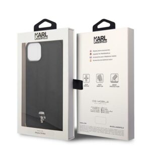 Karl Lagerfeld KLHCP14SPSQPK Apple iPhone 14/ 15 / 13 6,1" kietas dėklas juodos spalvos Puffy Ikonik Pin - Image 8