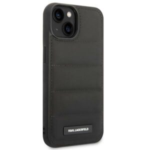 Karl Lagerfeld KLHCP14SPSQAK Apple iPhone 14/ 15 / 13 6,1" kietas dėklas juodos spalvos Puffy Elongated Logo - Image 4