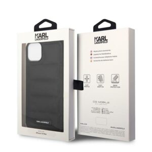 Karl Lagerfeld KLHCP14SPSQAK Apple iPhone 14/ 15 / 13 6,1" kietas dėklas juodos spalvos Puffy Elongated Logo - Image 8