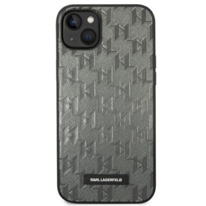 Karl Lagerfeld KLHCP14MSAKLHPG Apple iPhone 14 Plus / 15 Plus 6,7" kietas dėklas pilkos spalvos Saffiano Mono Metal - Image 3