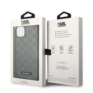 Karl Lagerfeld KLHCP14MSAKLHPG Apple iPhone 14 Plus / 15 Plus 6,7" kietas dėklas pilkos spalvos Saffiano Mono Metal - Image 8