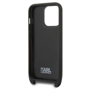 Karl Lagerfeld KLHCP14LSTMMK Apple iPhone 14 Pro 6,1" hardcase juodos spalvos Monogram Plaque Logo Strap - Image 4