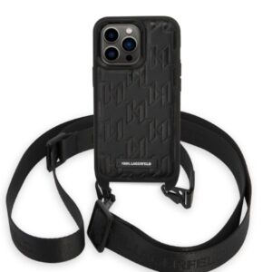 Karl Lagerfeld KLHCP14LSTMMK Apple iPhone 14 Pro 6,1" hardcase juodos spalvos Monogram Plaque Logo Strap - Image 2