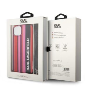 Karl Lagerfeld KLHCP14SSTSTP Apple iPhone 14/ 15 / 13 6,1" hardcase rožinės spalvos Color Stripes Strap - Image 7