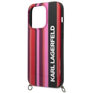 Karl Lagerfeld KLHCP14LSTSTP Apple iPhone 14 Pro 6,1" hardcase rožinės spalvos Color Stripes Strap - Image 5