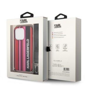 Karl Lagerfeld KLHCP14LSTSTP Apple iPhone 14 Pro 6,1" hardcase rožinės spalvos Color Stripes Strap - Image 7