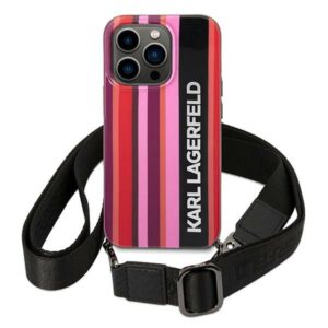 Karl Lagerfeld KLHCP14XSTSTP Apple iPhone 14 Pro Max 6,7" hardcase rožinės spalvos Color Stripes Strap - Image 2