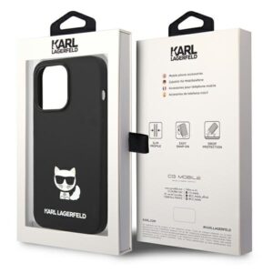 Karl Lagerfeld KLHCP14XSLCTBK Apple iPhone 14 Pro Max 6,7" kietas dėklas juodos spalvos Silicone Choupette Body - Image 8
