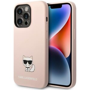 Karl Lagerfeld KLHCP14XSLCTPI Apple iPhone 14 Pro Max 6,7" kietas dėklas light rožinės spalvos Silicone Choupet - Image 1