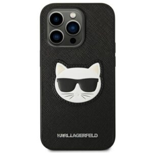 Karl Lagerfeld KLHCP14LSAPCHK Apple iPhone 14 Pro 6,1" kietas dėklas juodos spalvos Saffiano Choupette Head Patch - Image 3