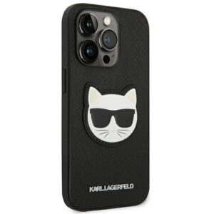 Karl Lagerfeld KLHCP14LSAPCHK Apple iPhone 14 Pro 6,1" kietas dėklas juodos spalvos Saffiano Choupette Head Patch - Image 4