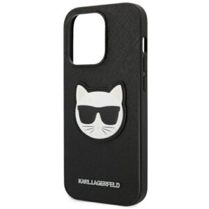 Karl Lagerfeld KLHCP14LSAPCHK Apple iPhone 14 Pro 6,1" kietas dėklas juodos spalvos Saffiano Choupette Head Patch - Image 6