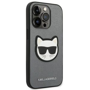 Karl Lagerfeld KLHCP14LSAPCHG Apple iPhone 14 Pro 6,1" kietas dėklas silver Saffiano Choupette Head Patc - Image 4
