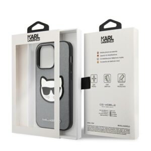 Karl Lagerfeld KLHCP14LSAPCHG Apple iPhone 14 Pro 6,1" kietas dėklas silver Saffiano Choupette Head Patc - Image 8