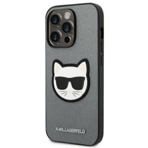 Karl Lagerfeld KLHCP14XSAPCHG Apple iPhone 14 Pro Max 6,7" kietas dėklas silver Saffiano Choupette Head - Image 2