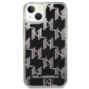 Karl Lagerfeld KLHCP14SLMNMK Apple iPhone 14/ 15 / 13 6,1" kietas dėklas juodos spalvos Liquid Glitter Monogram - Image 3