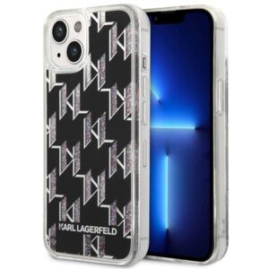 Karl Lagerfeld KLHCP14MLMNMK Apple iPhone 14 Plus / 15 Plus 6,7" kietas dėklas juodos spalvos Liquid Glitter Monog - Image 1