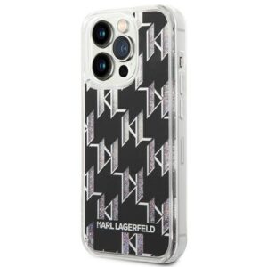 Karl Lagerfeld KLHCP14XLMNMK Apple iPhone 14 Pro Max 6,7" kietas dėklas juodos spalvos Liquid Glitter Monogram - Image 2