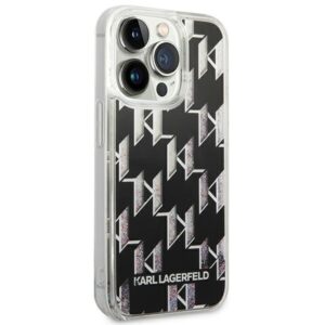 Karl Lagerfeld KLHCP14XLMNMK Apple iPhone 14 Pro Max 6,7" kietas dėklas juodos spalvos Liquid Glitter Monogram - Image 4