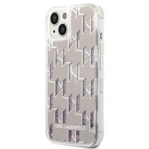 Karl Lagerfeld KLHCP14SLMNMS Apple iPhone 14/ 15 / 13 6,1" kietas dėklas silver Liquid Glitter Monogram - Image 2