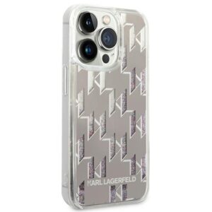 Karl Lagerfeld KLHCP14LLMNMS Apple iPhone 14 Pro 6,1" kietas dėklas silver Liquid Glitter Monogram - Image 4