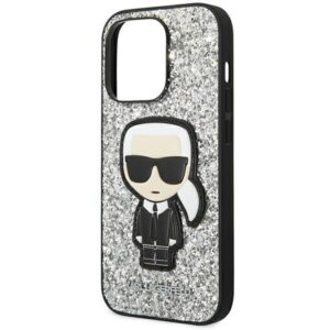 Karl Lagerfeld KLHCP14XGFKPG Apple iPhone 14 Pro Max 6,7" kietas dėklas silver Glitter Flakes Ikonik - Image 6
