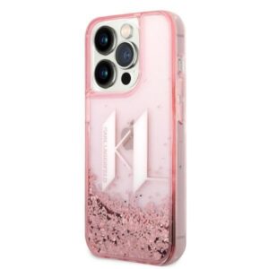 Karl Lagerfeld KLHCP14LLBKLCP Apple iPhone 14 Pro 6,1"rožinės spalvos kietas dėklas Liquid Glitter Big KL - Image 2