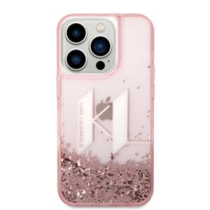 Karl Lagerfeld KLHCP14LLBKLCP Apple iPhone 14 Pro 6,1"rožinės spalvos kietas dėklas Liquid Glitter Big KL - Image 3