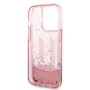 Karl Lagerfeld KLHCP14LLBKLCP Apple iPhone 14 Pro 6,1"rožinės spalvos kietas dėklas Liquid Glitter Big KL - Image 7