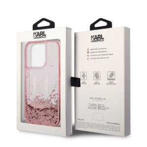 Karl Lagerfeld KLHCP14LLBKLCP Apple iPhone 14 Pro 6,1"rožinės spalvos kietas dėklas Liquid Glitter Big KL - Image 8