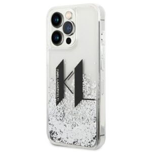 Karl Lagerfeld KLHCP14LLBKLCS Apple iPhone 14 Pro 6,1" silver kietas dėklas Liquid Glitter Big KL - Image 2