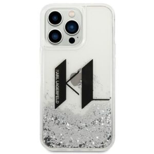 Karl Lagerfeld KLHCP14LLBKLCS Apple iPhone 14 Pro 6,1" silver kietas dėklas Liquid Glitter Big KL - Image 3