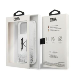 Karl Lagerfeld KLHCP14LLBKLCS Apple iPhone 14 Pro 6,1" silver kietas dėklas Liquid Glitter Big KL - Image 8