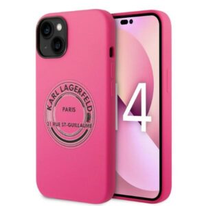 Karl Lagerfeld KLHCP14MSRSGRCF Apple iPhone 14 Plus / 15 Plus 6,7" kietas dėklas rožinės spalvos Silicone RSG - Image 1