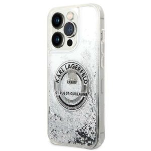 Karl Lagerfeld KLHCP14LLCRSGRS Apple iPhone 14 Pro 6,1" silver kietas dėklas Liquid Glitter RSG - Image 2