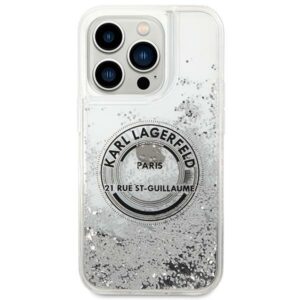 Karl Lagerfeld KLHCP14LLCRSGRS Apple iPhone 14 Pro 6,1" silver kietas dėklas Liquid Glitter RSG - Image 3