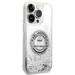 Karl Lagerfeld KLHCP14LLCRSGRS Apple iPhone 14 Pro 6,1" silver kietas dėklas Liquid Glitter RSG - Image 4