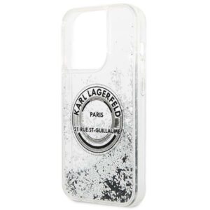 Karl Lagerfeld KLHCP14LLCRSGRS Apple iPhone 14 Pro 6,1" silver kietas dėklas Liquid Glitter RSG - Image 6