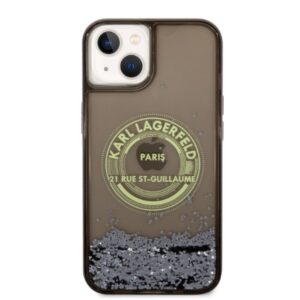 Karl Lagerfeld KLHCP14SLCRSGRK Apple iPhone 14/ 15 / 13 6,1" juodos spalvos kietas dėklas Liquid Glitter RSG - Image 3