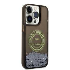 Karl Lagerfeld KLHCP14LLCRSGRK Apple iPhone 14 Pro 6,1" juodos spalvos kietas dėklas Liquid Glitter RSG - Image 3